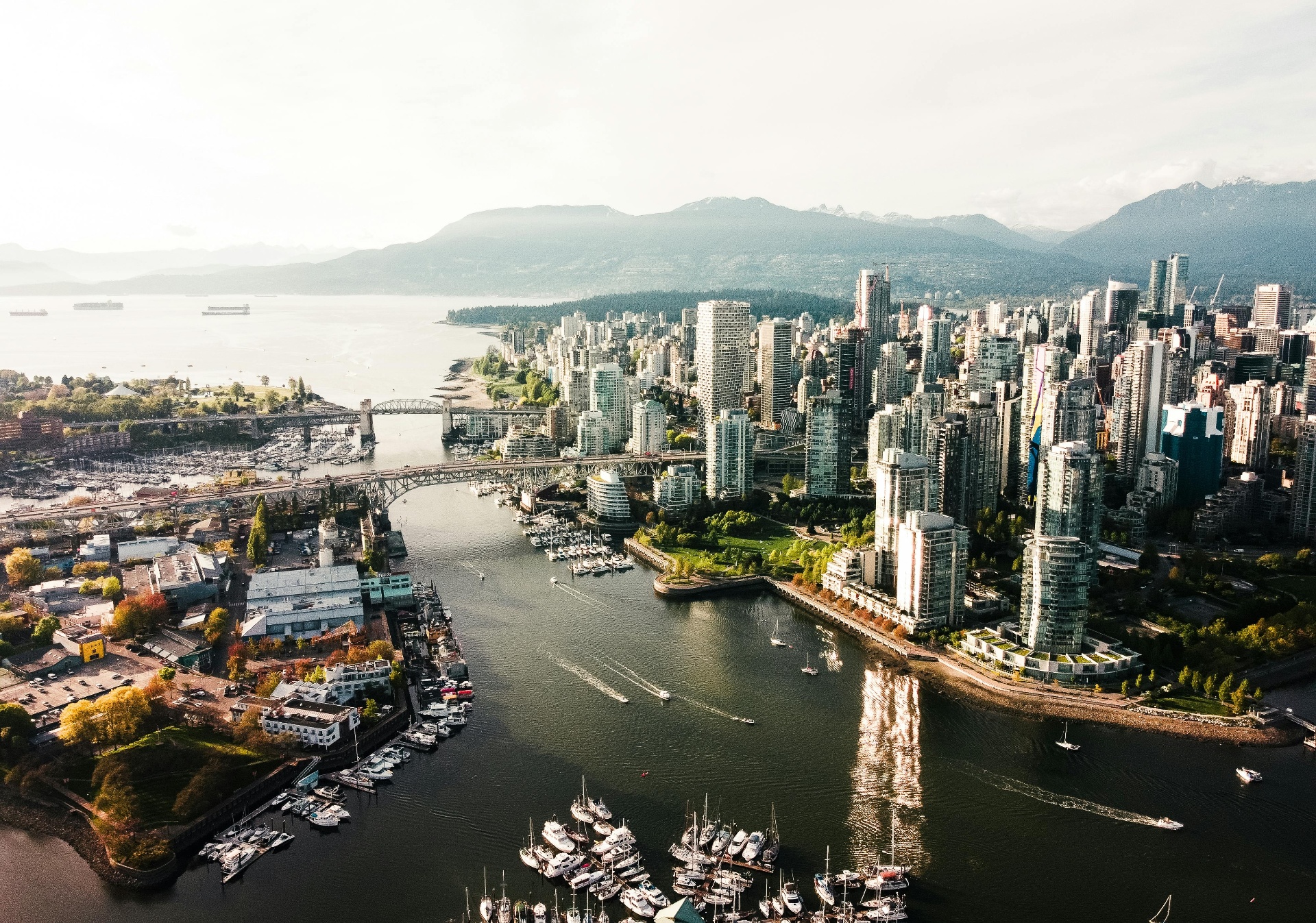 Vancouver from above: False Creek, Downtown and the North Shore